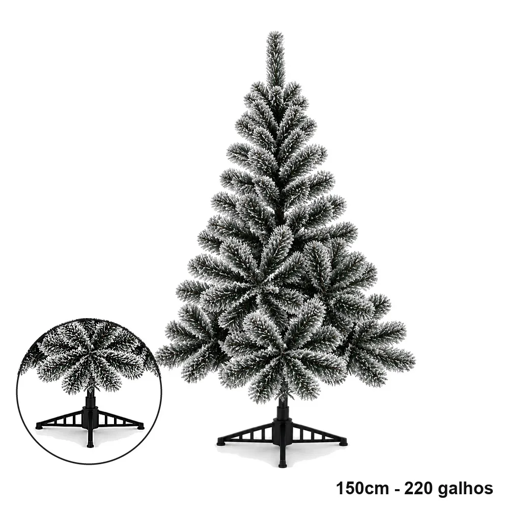 Árvore de Natal Nevada 1,50m 220 Galhos