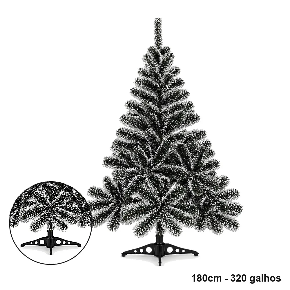 Árvore de Natal Grande Nevada 1,80m 320 Galhos
