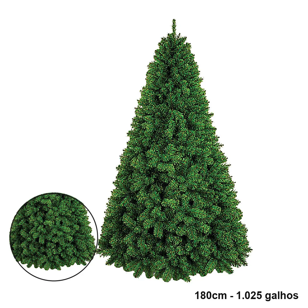 Árvore de Natal Grande Verde 1,80m 1.025 Galhos