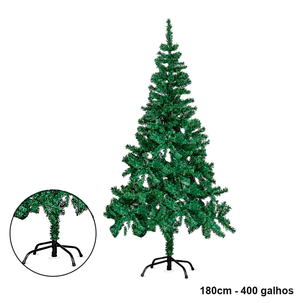 Árvore de Natal Grande Verde 1,80m 400 Galhos