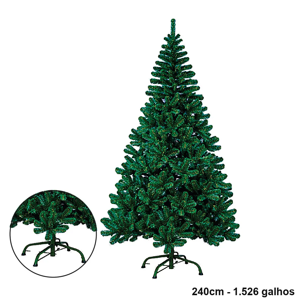 Árvore de Natal Gigante Verde 2,40m 1.526 Galhos