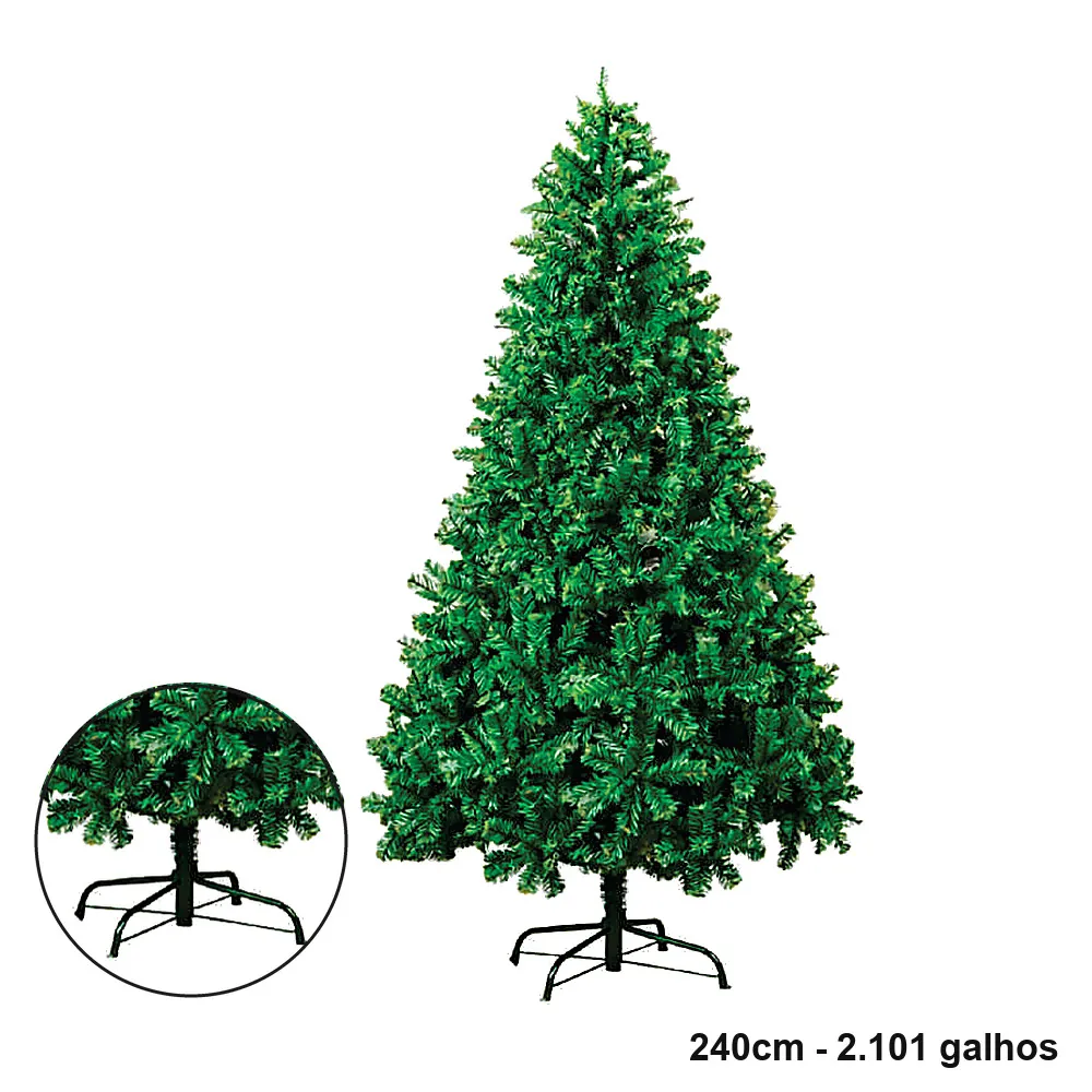 Árvore de Natal Gigante Verde 2,40m 2.101 Galhos