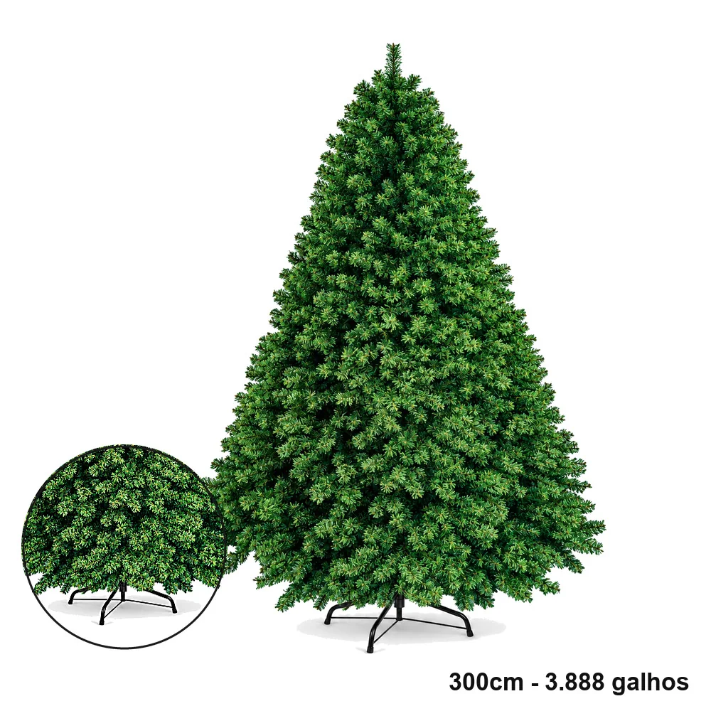 Árvore de Natal Gigante Verde 3,00m 3.888 Galhos