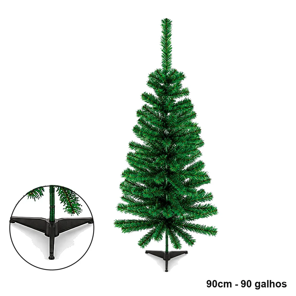 Árvore de Natal Pequena Verde 90cm 90 Galhos
