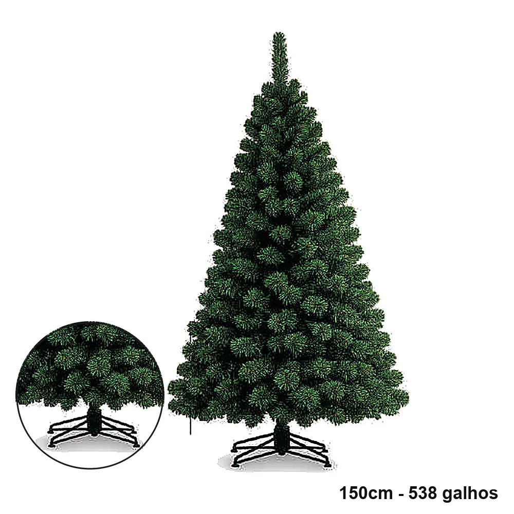 Árvore de Natal Verde Cheia 1,50m 538 Galhos