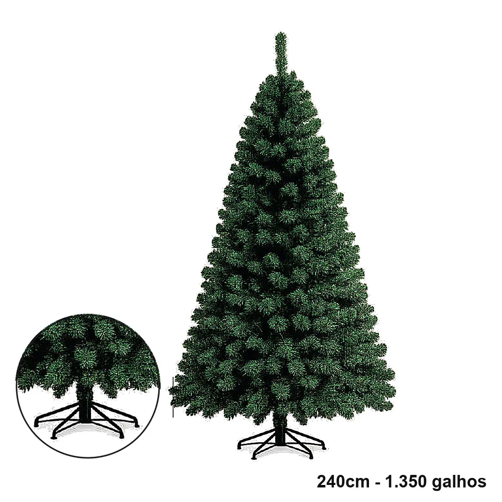 Árvore de Natal Gigante Verde Cheia 2,40m 1.350 Galhos